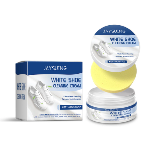 Crème nettoyante pour chaussures et sac blanche